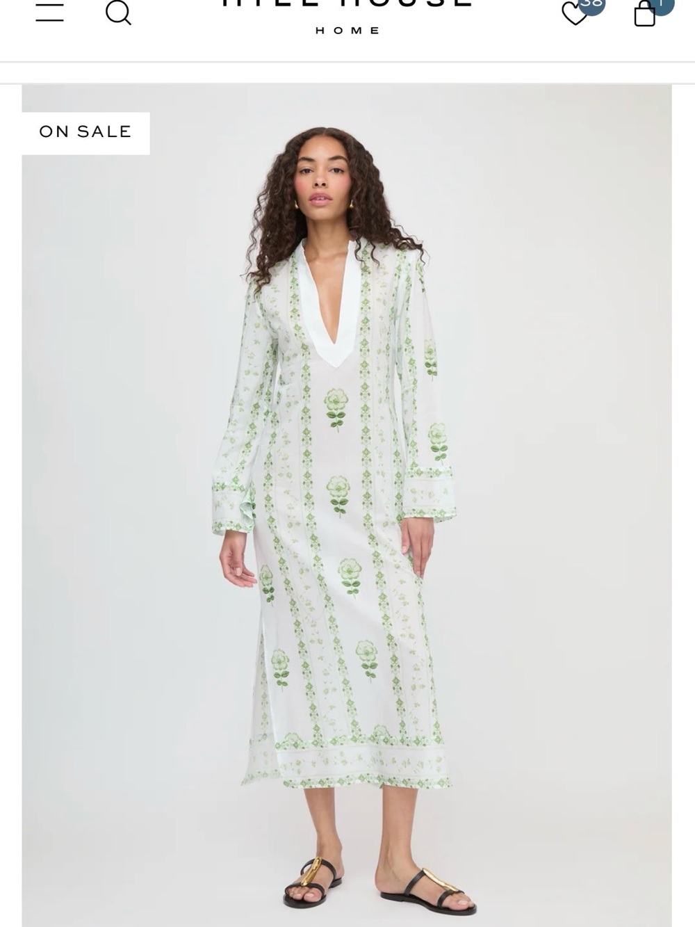 NWT Hill House Sorina Maxi Tunic in Arcadia Border